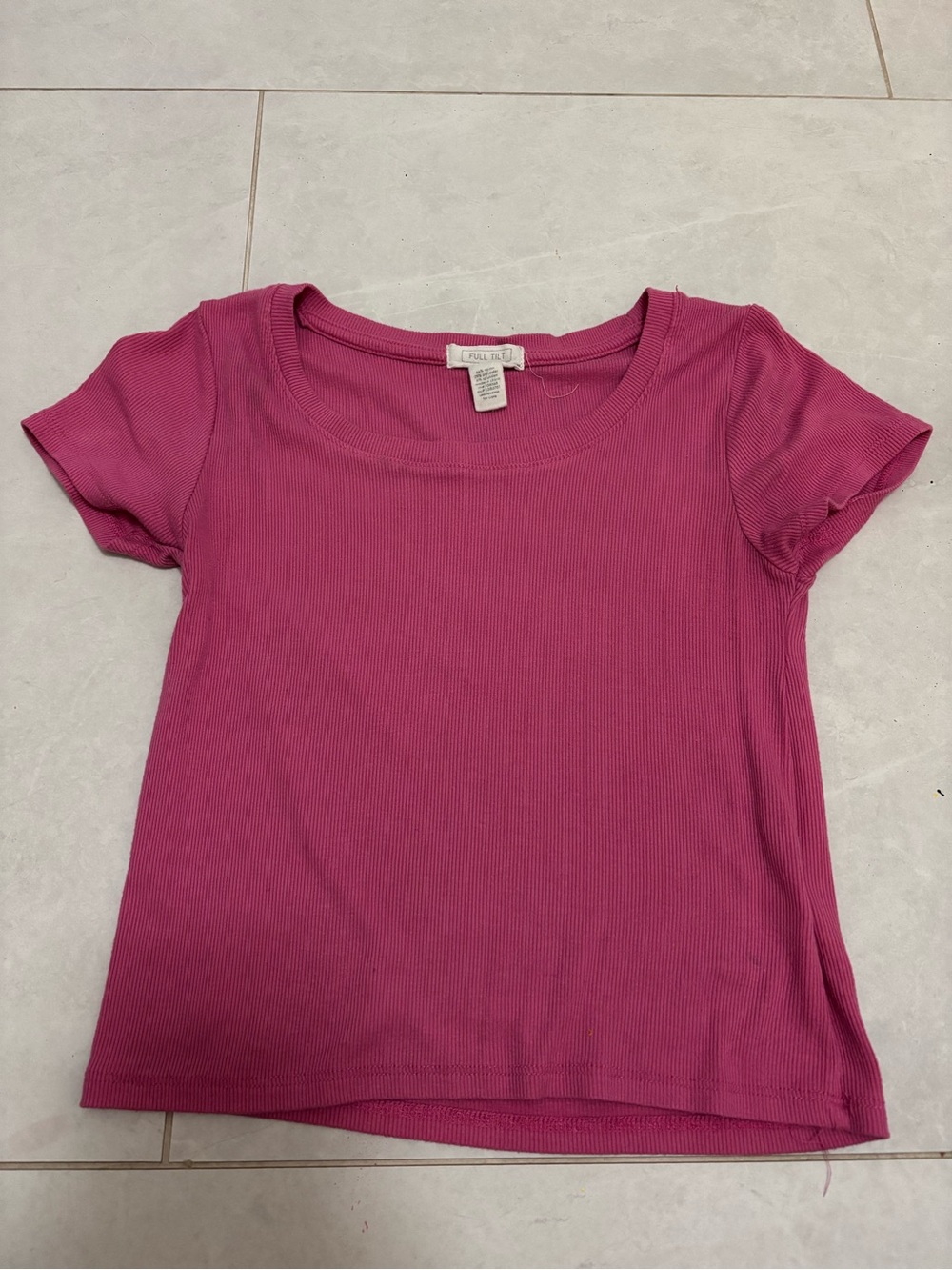Full Tilt Magenta Ribbed Crop Top